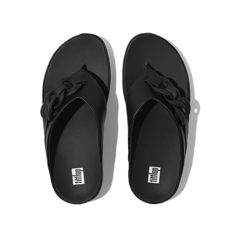 Rubber-Chain Leather Toe-Post Sandals – FitFlop Indonesia