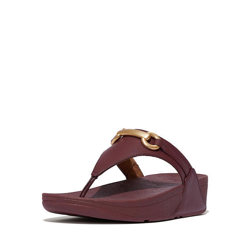 Chunky-Snaffle Leather Toe-Post Sandals