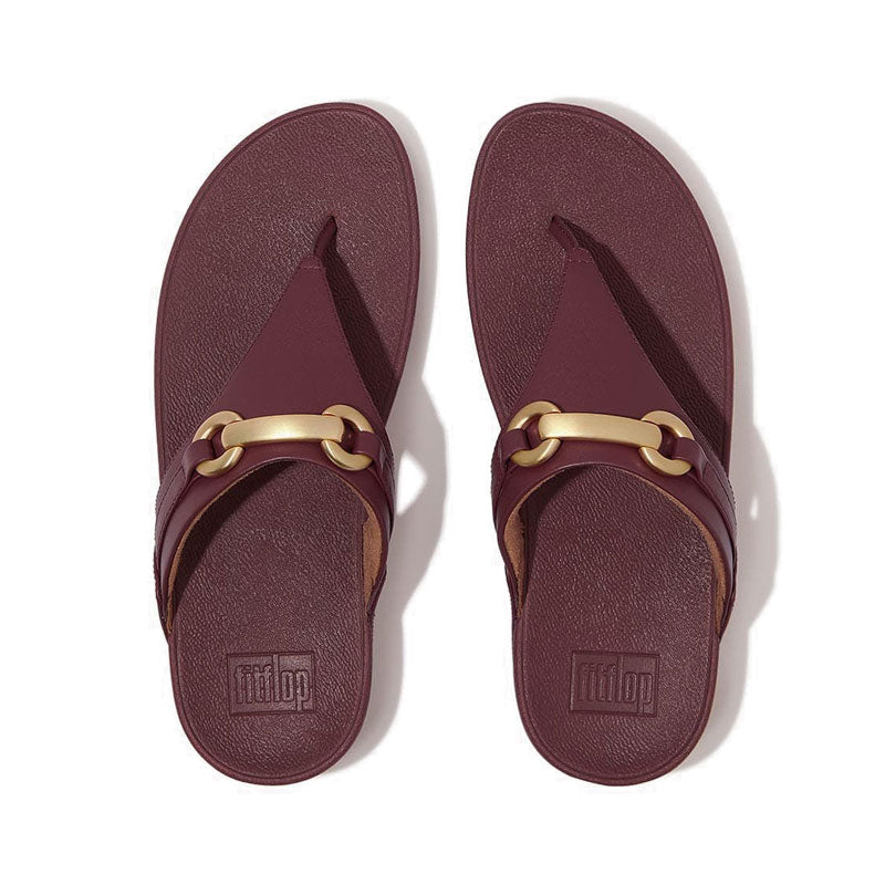 Chunky-Snaffle Leather Toe-Post Sandals