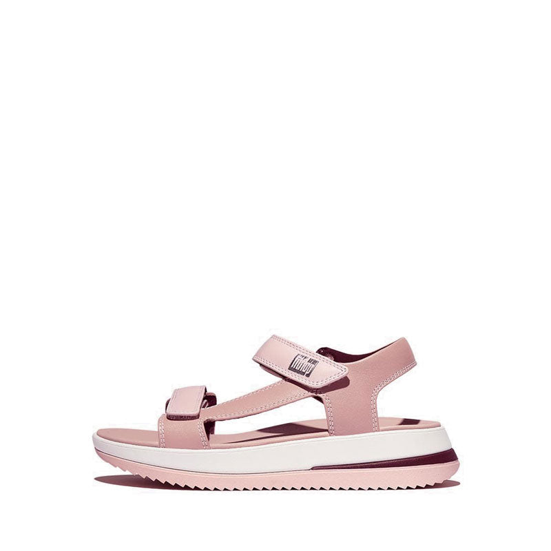 Adj. Contrast-Stitch Leather B/Strap Sandals