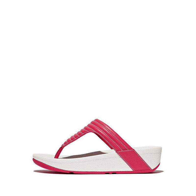 Contrast-Stitch Padded Toe-Post Sandals