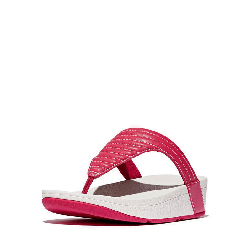 Contrast-Stitch Padded Toe-Post Sandals