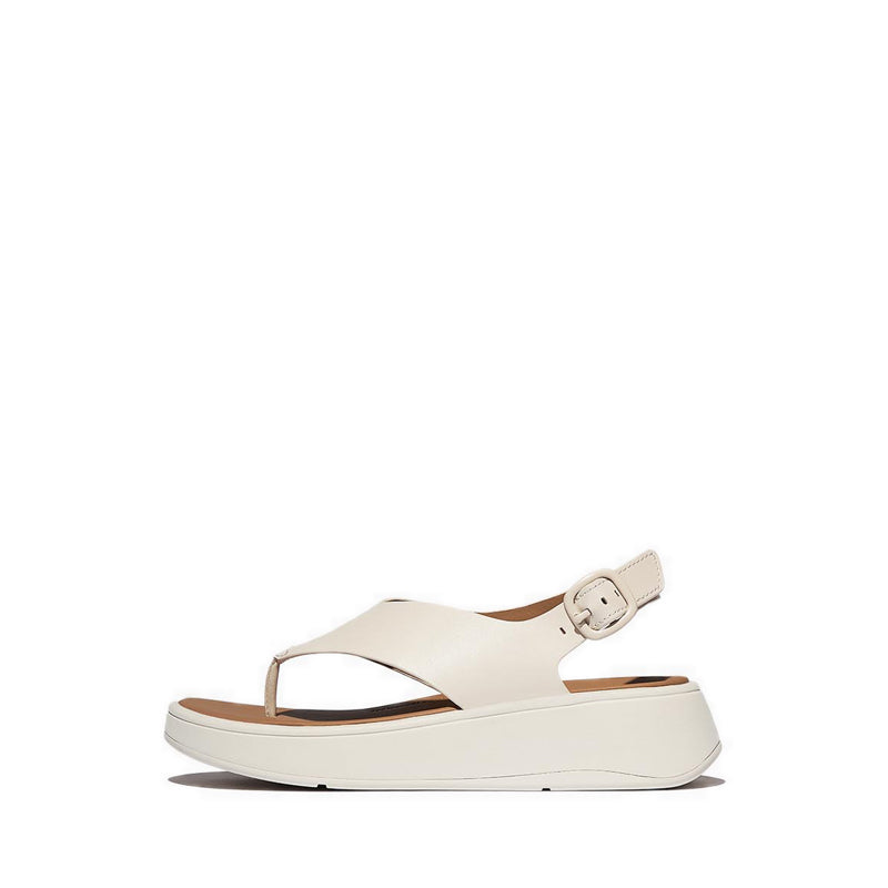 LEATHER FLATFORM BACK-STRAP T/POST SANDALS