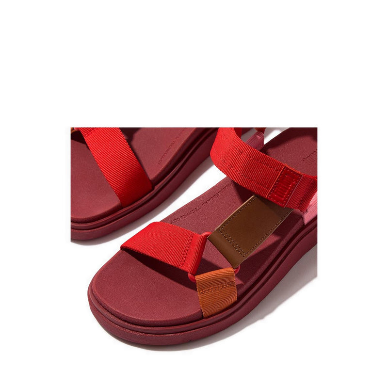 ADJ. WEBBING/LEATHER  BACK-STRAP SANDALS