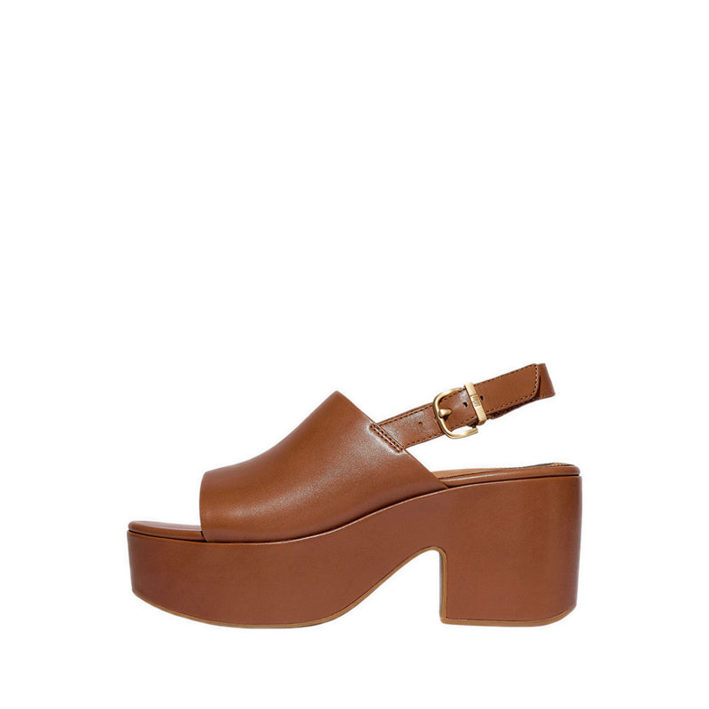 LEATHER HEELED BACK-STRAP SANDALS