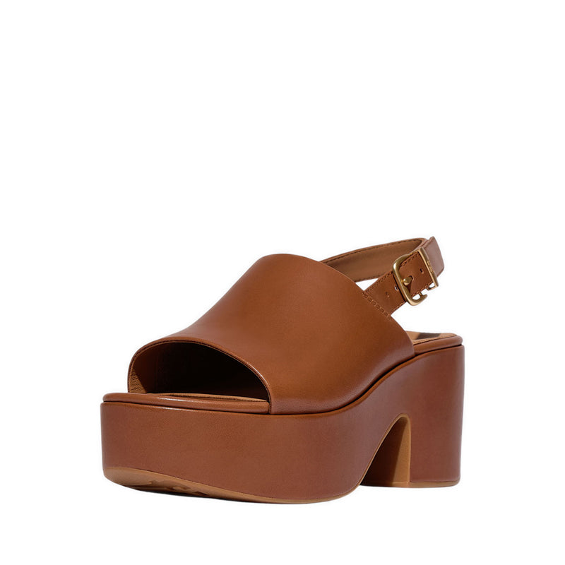 LEATHER HEELED BACK-STRAP SANDALS