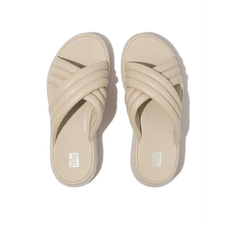 Folded-Leather Flatform Cross Slides – FitFlop Indonesia