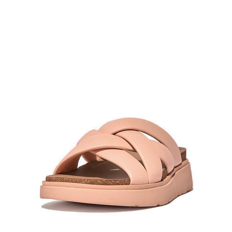 Padded-Strap Leather Slides