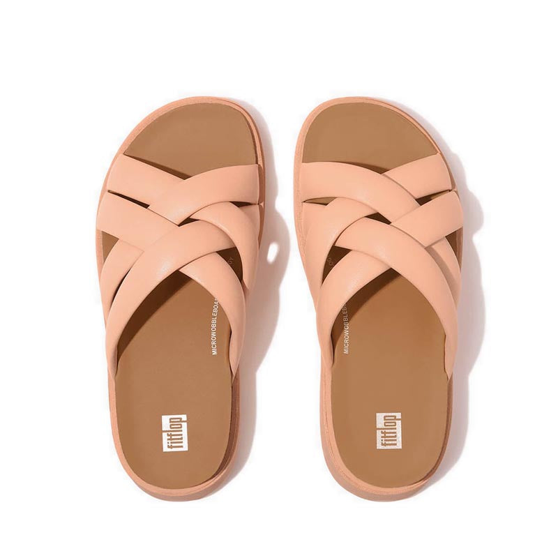 Padded-Strap Leather Slides