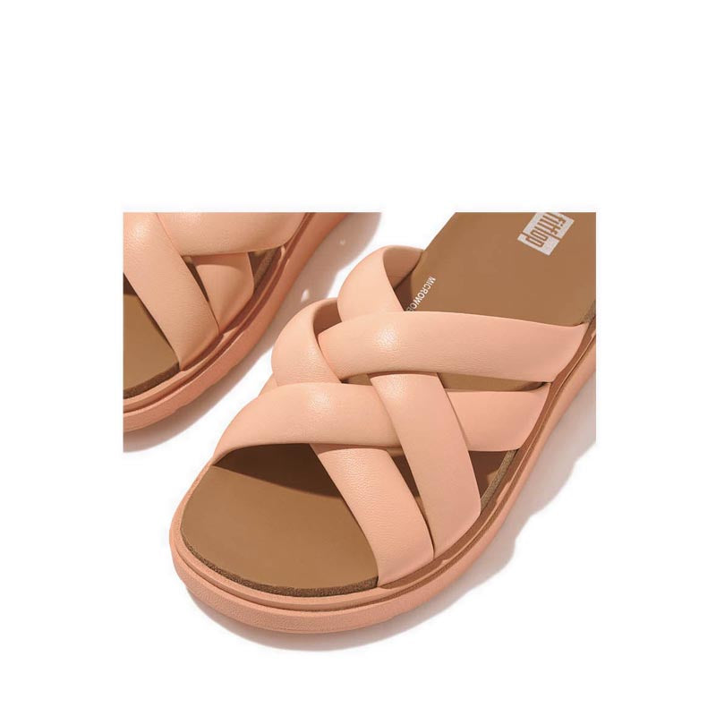 Padded-Strap Leather Slides